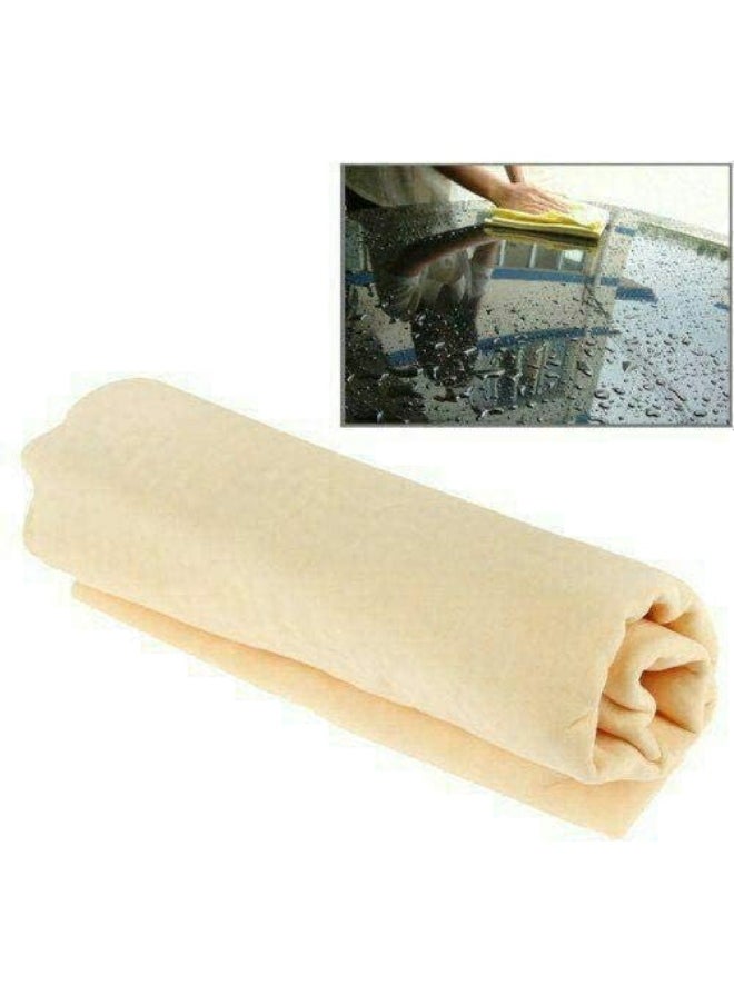 Clean Cham Deer skin Car Drying Towel, Free Microfiber Cleaning Cloth, Premium Professional Soft Microfiber Towel, Super Absorbent Detailing Towel for Car/Windows/Screen/Kitchen - Blue  - Image 5