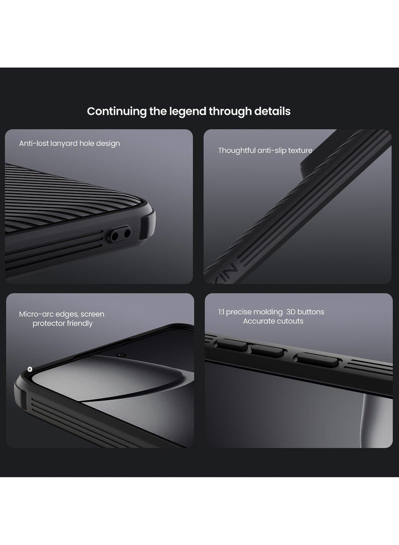 For Xiaomi 14T Pro Case, Camera Lens Protection Slide Cover, TPU and PC Shockproof Bumper Back Cover, Anti-Fingerprint Mobile Phone Case, Slim Fit Protective Casing