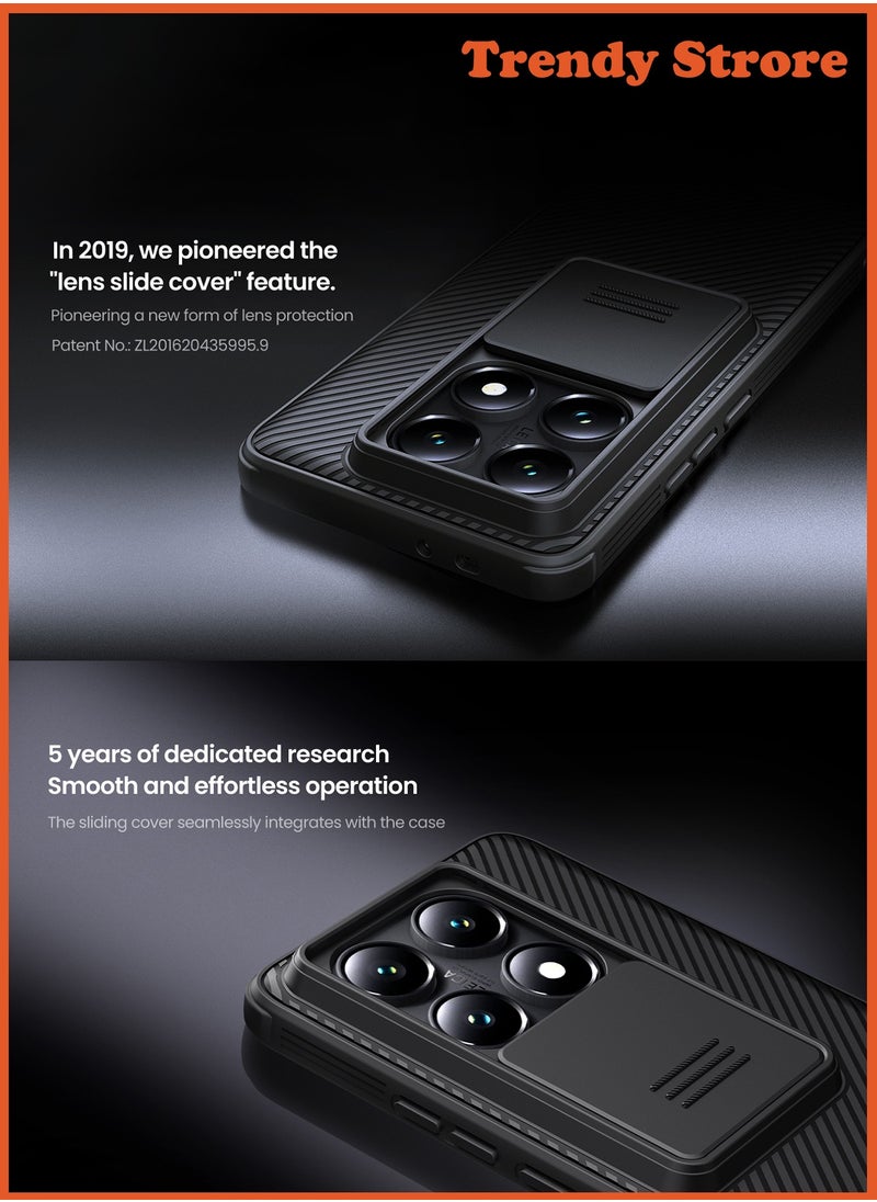 Nillkin For Xiaomi 14T Pro Case, Camera Lens Protection Slide Cover, TPU and PC Shockproof Bumper Back Cover, Anti-Fingerprint Mobile Phone Case, Slim Fit Protective Casing  - Image 2