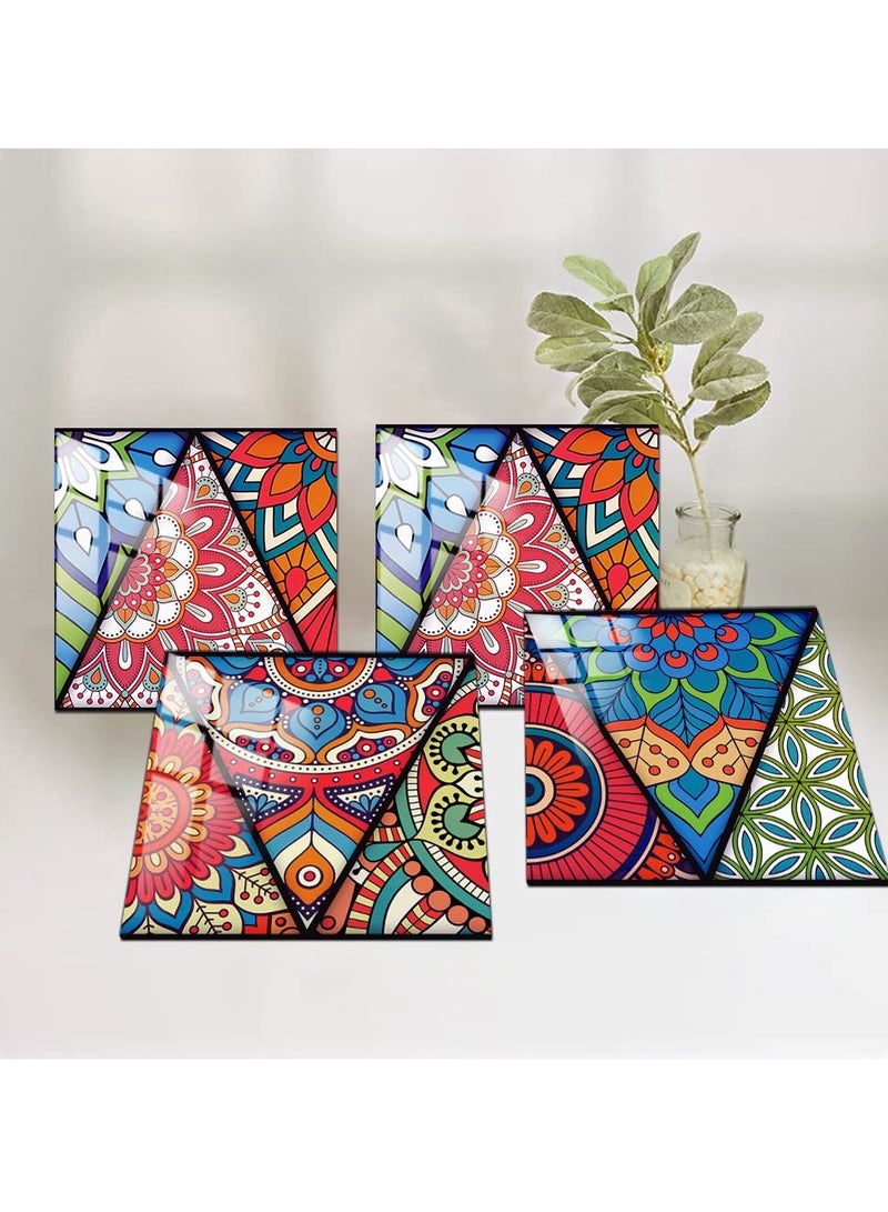 SYOSI Mandala Style Decorative Tile Stickers, Peel and Stick, 16 Pcs 6 x 6 in Self Adhesive Removable Backsplash, Waterproof for Kitchen, Bathroom, Furniture, Staircase, Home Decor, Retro Art Wall Decals - Image 5