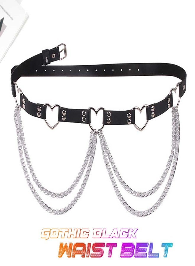 CLOACE Leather Waist Chain Belt Heart Rave Belt for Women - Image 2