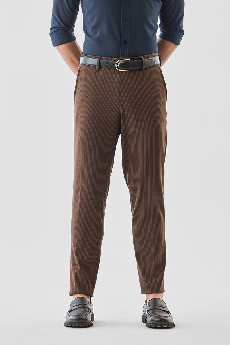 SNITCH Stretch Slim Fit Stripes Trousers