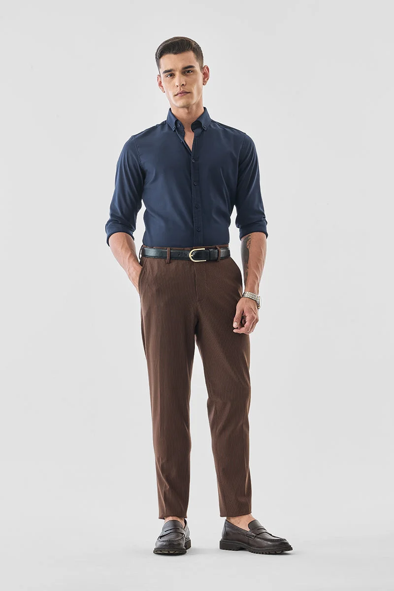 SNITCH Stretch Slim Fit Stripes Trousers