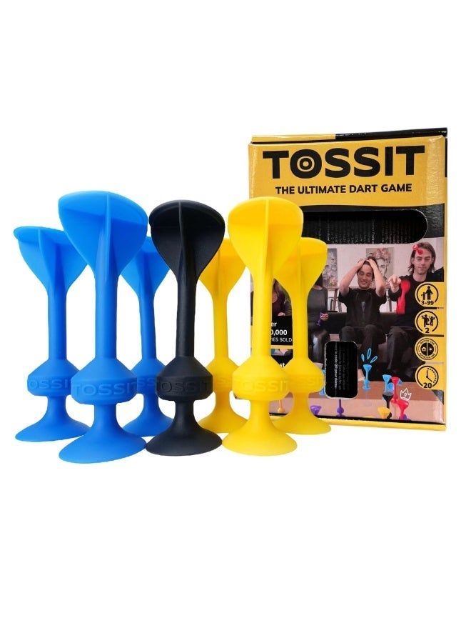 توسيت TOSSIT Game: Blue and Yellow Perfect Silicone Suction Cup Dart Game For Family And Parties, Sticky Dart Shooting Game For Indoor And Outdoor Fun, Perfect Gift - Starter Pack - Image 1