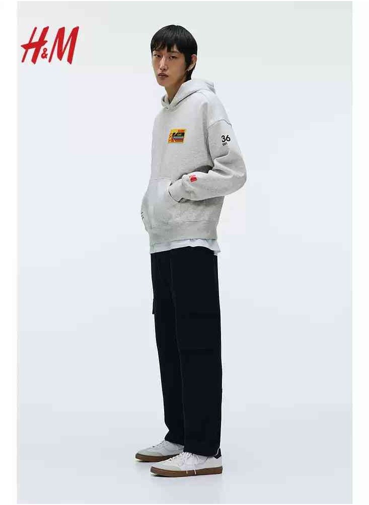 H and M - HM New Casual And Fashionable Loose Printed Hoodie - Image 1