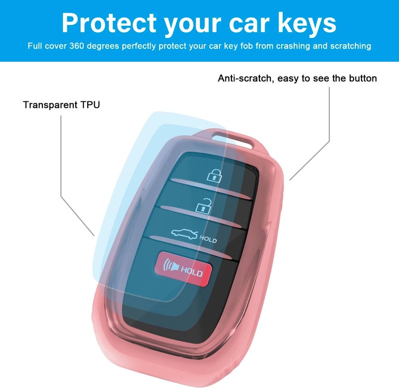 REMOCH Transparent Pink Key Fob Cover for Toyota - Image 3