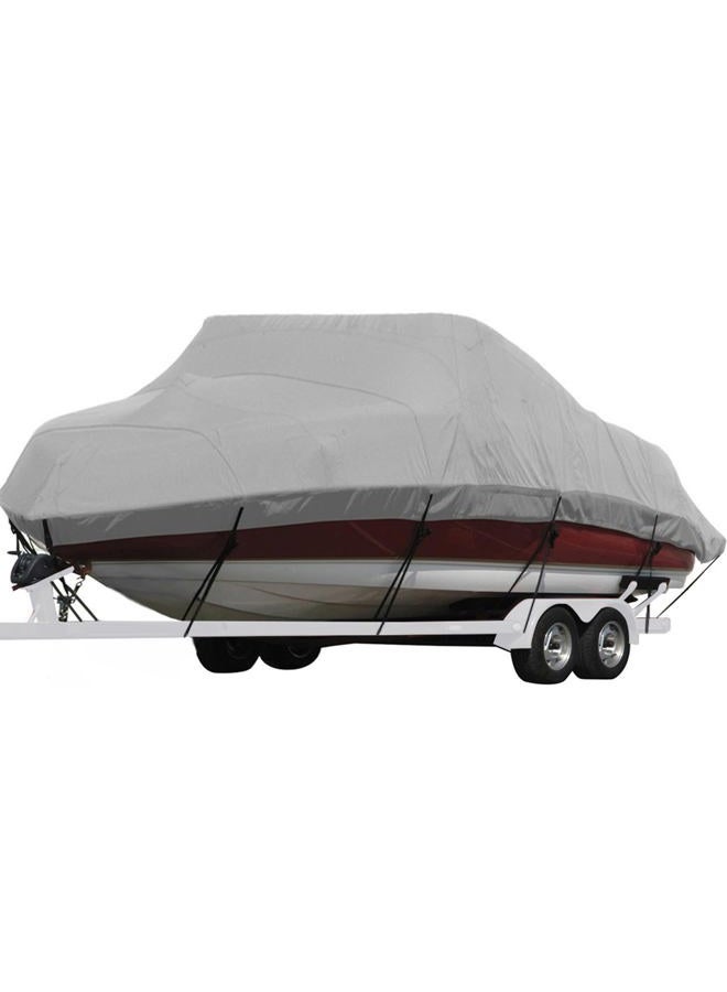 Seamander Boat Cover,23ft-24ft Heavy Duty 600D Waterproof Boat Cover,Fit V-Hull Tri-Hull Fishing Ski Pro-Style Bass Boats, Full Size (Model F: Fits 23'-24'L X 102" Beam Width, Grey) - Image 1