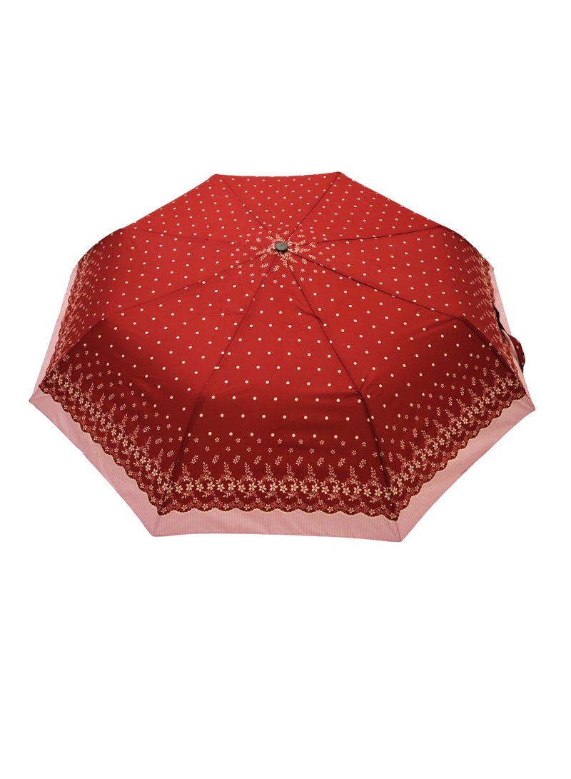 Yuwell Windproof Large Umbrella For Rain Automatic Open Wind Resistant Umbrellas For Adult Men And Women Travel Umbrella Auto Open For Windproof, Rainproof & UV Protection Maroon/White - Image 1