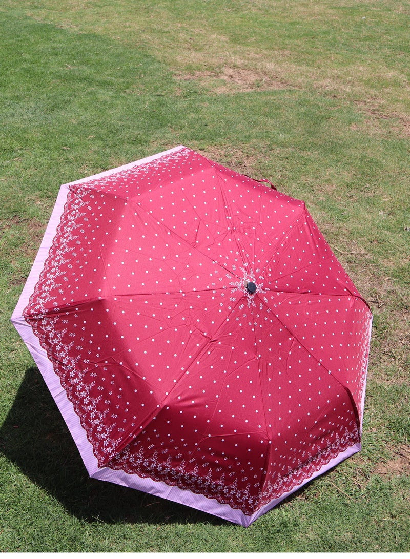 Yuwell Windproof Large Umbrella For Rain Automatic Open Wind Resistant Umbrellas For Adult Men And Women Travel Umbrella Auto Open For Windproof, Rainproof & UV Protection Maroon/White - Image 3