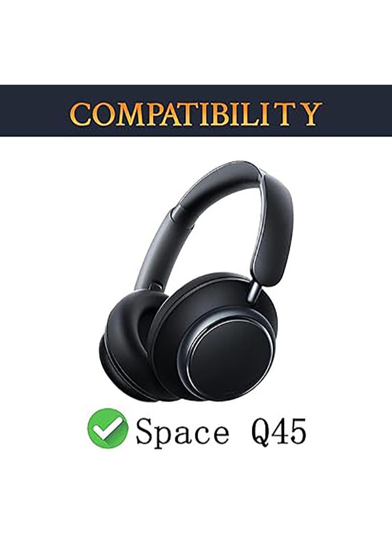 Earpads Replacement for Anker Soundcore Space Q45 Headphones, Ear Pads Cushions with Softer Protein Leather, Noise Isolation Foam - Black - Image 2