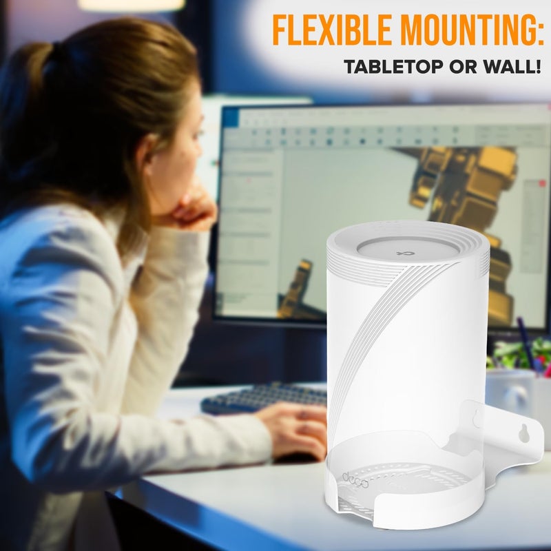 BANGCHEER حامل الحائط لـ TP-Link Deco BE75/BE85/BE95/BE17000/BE22000/BE33000 Whole Home Mesh WiFi 7، ترقية مستقرة توفير مساحة قوس حائط من سبائك الألومنيوم (1 قطعة، أبيض) - Image 5