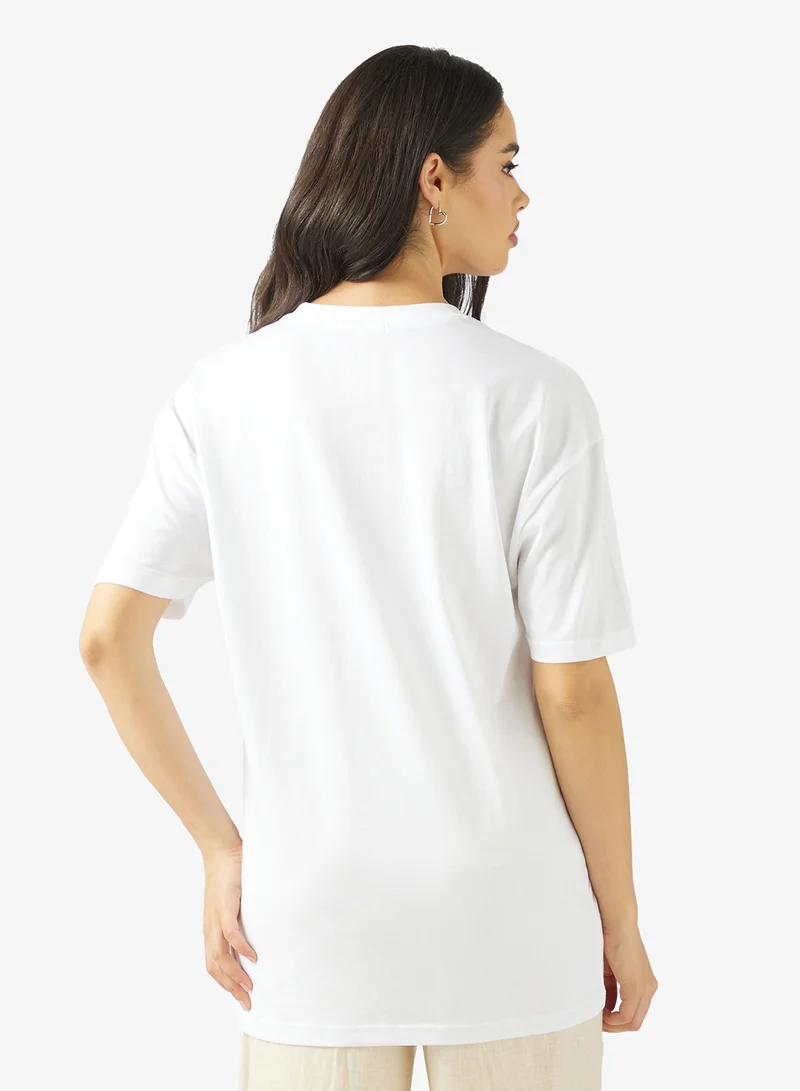 Ginger Cotton Oversize Travel Graphic T-shirt