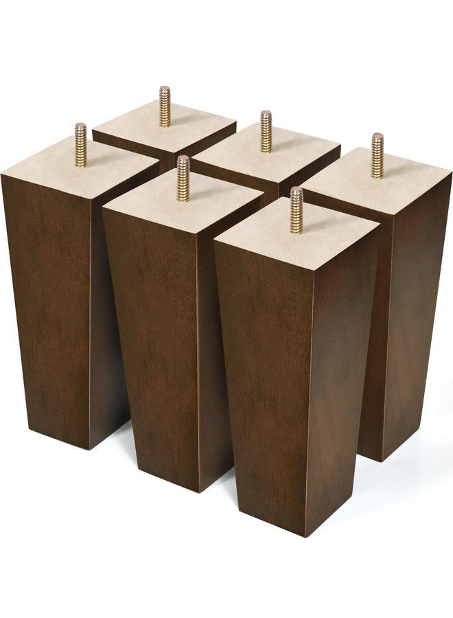 AORYVIC 5 inch Wood Furniture Legs Set of 6 Sofa Legs Square Couch Legs Mid-Century Modern Replacement Legs for Armchair,Recliner, Dresser, Sideboard, Cabinet, Ottoman - Image 1