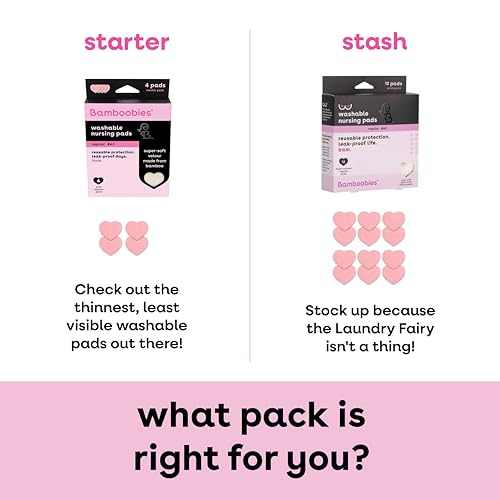 Bamboobies Women’s Nursing Pads, Reusable and Washable for Daily Use, Leak-Proof Pads for Breastfeeding, Pink, 12 Pads - Image 2
