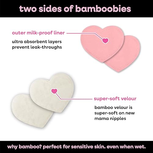 Bamboobies Women’s Nursing Pads, Reusable and Washable for Daily Use, Leak-Proof Pads for Breastfeeding, Pink, 12 Pads - Image 3