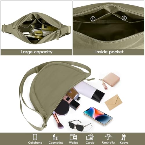 GUSTAVE® Crossbody Bags for Women and Men, Fashion Minimalistic Nylon Hobo Bag, Unisex Lightweight Shoulder Bag with Adjustable Strap, Water-Resistant, Compact Yet Spacious, 33x10x17cm - Image 4