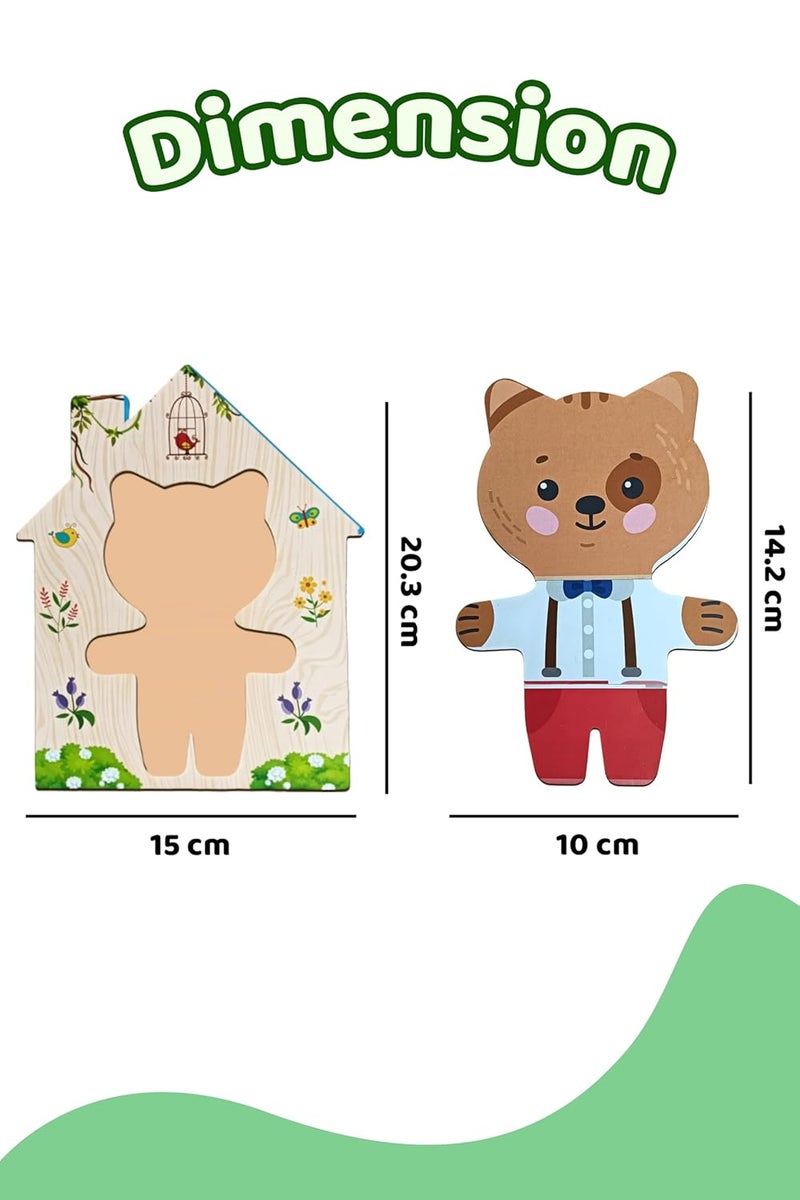 Webby Wooden Animal Dress-Up Puzzle Box | Mix and Match Outfits | Pretend Play Toy | Creative Educational Game for Montessori and Preschool Kids | Birthday Gift for Boys & Girls - Image 5