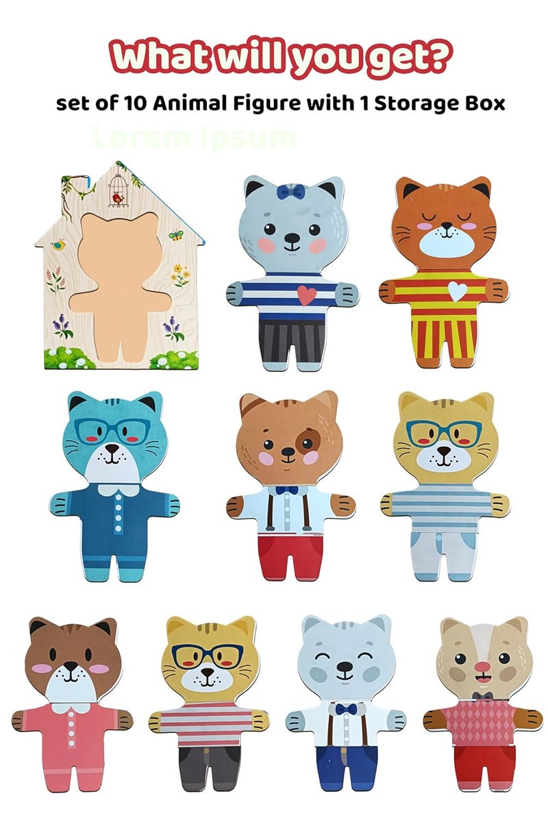 Webby Wooden Animal Dress-Up Puzzle Box | Mix and Match Outfits | Pretend Play Toy | Creative Educational Game for Montessori and Preschool Kids | Birthday Gift for Boys & Girls - Image 2