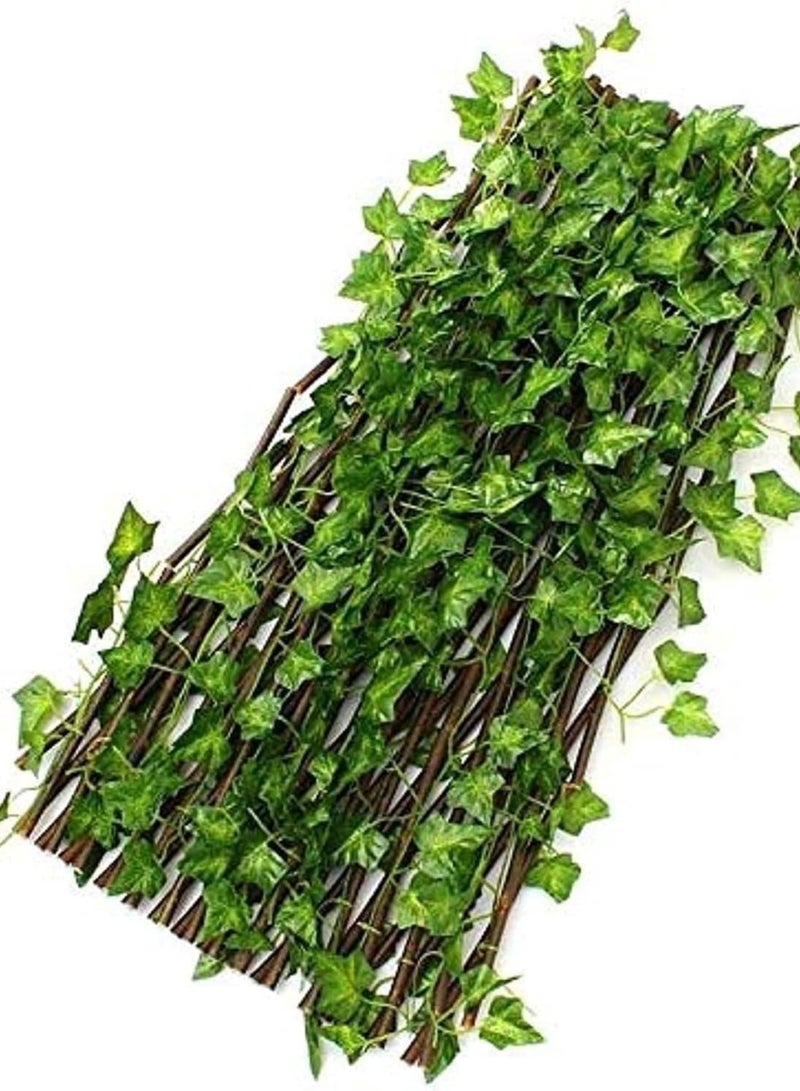 HYXC Expandable Wooden Fence with Artificial Green Leaves Decoration for Balcony,WOODEN FENCE - Image 4