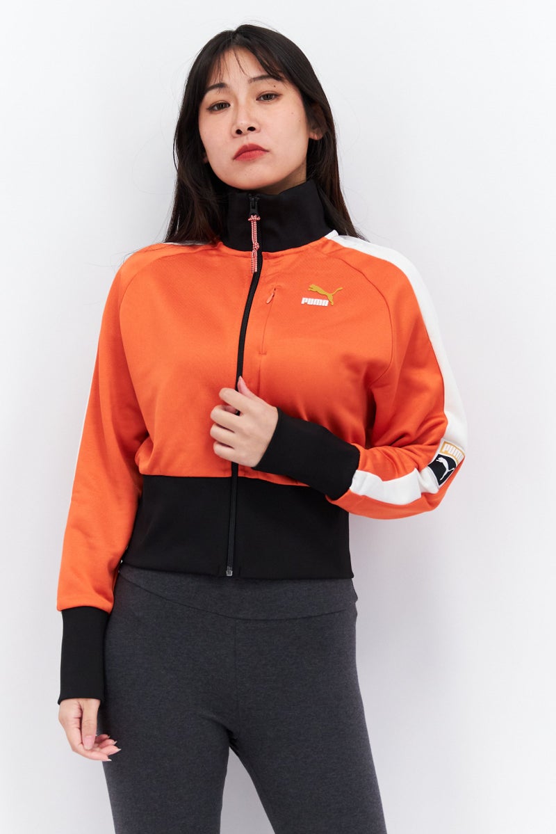 PUMA Women Sportswear Fit Long Sleeve Outdoor Jacket, Orange Combo - Image 1