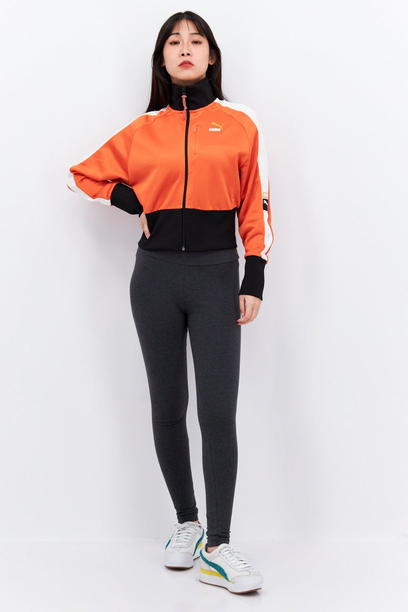 PUMA Women Sportswear Fit Long Sleeve Outdoor Jacket, Orange Combo - Image 4