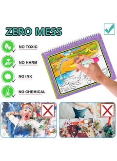 YelaJoy Water Coloring Books for Toddlers, Water Painting Book for Kids 3-5, Paint with Water Drawing Books for 2-4, Mess Free Coloring Books, Travel Toys for Girls Boys Birthday Gifts  - Image 5