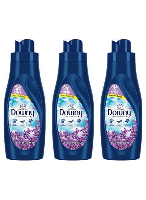 Downy Fabric Conditioner, Concentrate, Lavender & Musk Variant, Color Protection, More Softness, Longer Lasting Freshness, 1L, Pack of 3