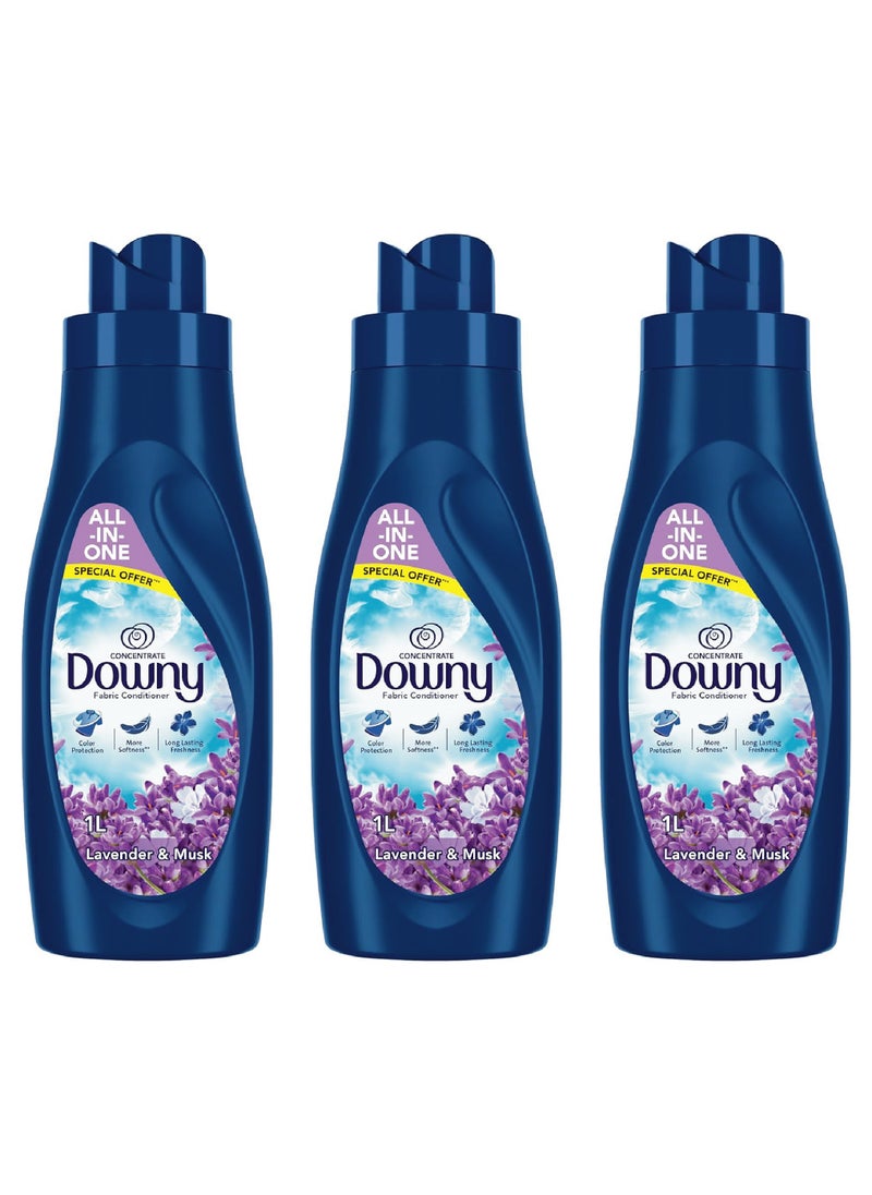 Downy - Downy Fabric Conditioner, Concentrate, Lavender & Musk Variant, Color Protection, More Softness, Longer Lasting Freshness, 1L, Pack of 3 - Image 1