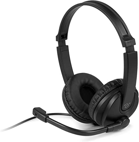 Aluratek Wired USB Stereo Headset AWHU02FB –Over-Ear Headphones, with Noise Cancelling Boom Mic Built-in Microphone, Hi-Fi Sound, Hearing Aid Headband, Soft Earpads Ideal for Gaming, Calls, and Music - Image 1