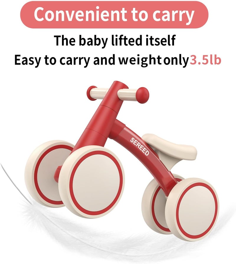 SEREED Baby Balance Bike for 1 Year Old Boys Girls 12-24 Month Toddler Balance Bike, 4 Wheels Toddler First Bike, First Birthday Gifts - Image 4