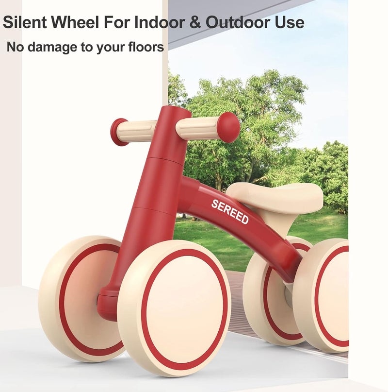 SEREED Baby Balance Bike for 1 Year Old Boys Girls 12-24 Month Toddler Balance Bike, 4 Wheels Toddler First Bike, First Birthday Gifts - Image 5