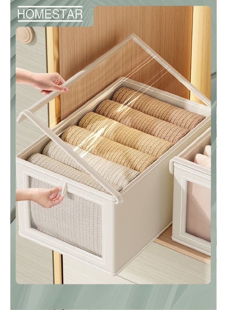 هومستر خزانة ملابس منظم, 2 حزمة خزانة منظمي وتخزين درج ملابس تخزين منظم, سلال التخزين الكبيرة القابلة للطي لتنظيم الملابس, الألعاب, الكتب, الرفوف,خزانة الملابس,خزانة الملابس - Image 1