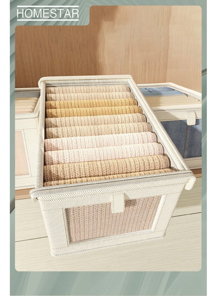 هومستر خزانة ملابس منظم, 2 حزمة خزانة منظمي وتخزين درج ملابس تخزين منظم, سلال التخزين الكبيرة القابلة للطي لتنظيم الملابس, الألعاب, الكتب, الرفوف,خزانة الملابس,خزانة الملابس - Image 2