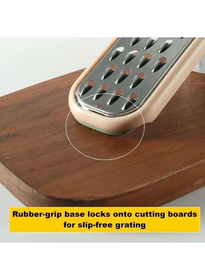 Stainless Steel Grater with Non Slip Rubber Handle For Cheese Vegetables Kitchen Tool - Image 5
