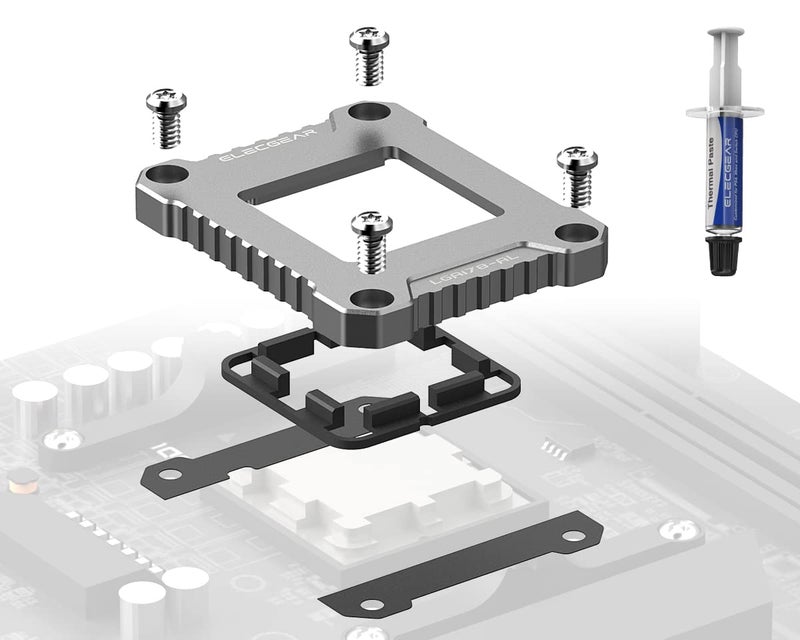 ElecGear CPU Contact Frame for AMD Ryzen 7000, 8000, 9000 Desktop Processor, Aluminum Mod ILM for AMD AM5 LGA1718 Socket, Replacement CPU Fixing Buckle with Thermal Paste Guard - Image 1