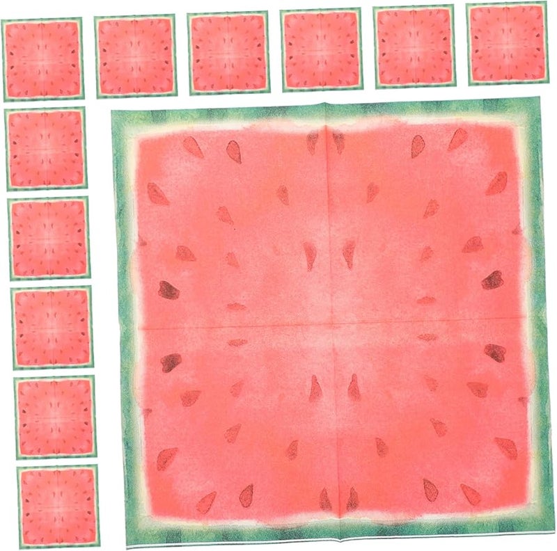 40pcs Watermelon Pattern Paper Napkins Strong Absorbent Skin Friendly for Birthday Party Holiday Dinner - Image 2