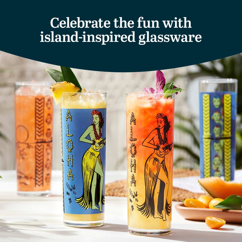 Libbey Tiki Kahiko Zombie Glass, Blue, 13.5 ounce, Set of 4 - Image 4