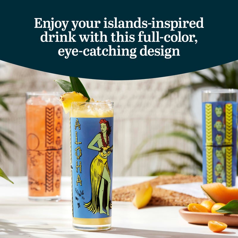 Libbey Tiki Kahiko Zombie Glass, Blue, 13.5 ounce, Set of 4 - Image 2