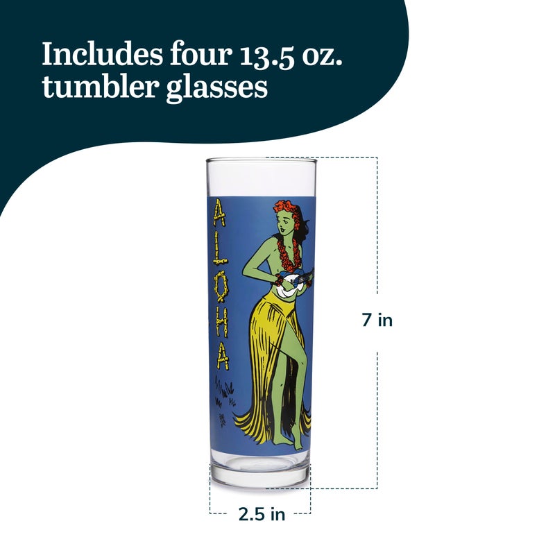 Libbey Tiki Kahiko Zombie Glass, Blue, 13.5 ounce, Set of 4 - Image 3