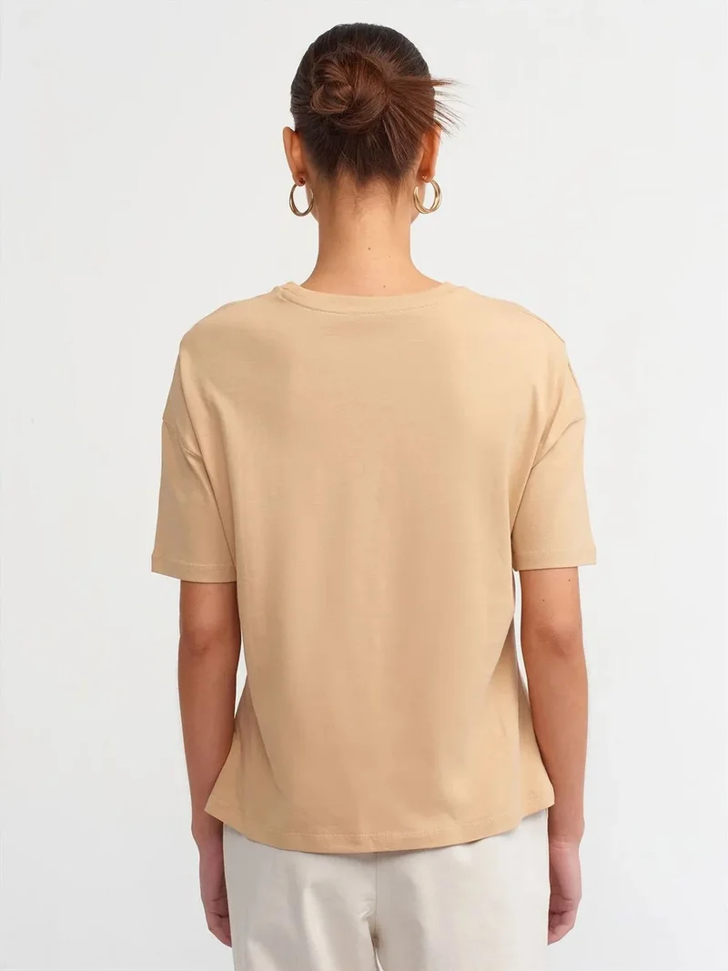 ديلفين DILVIN Women's Cotton Crew Neck T-Shirt
