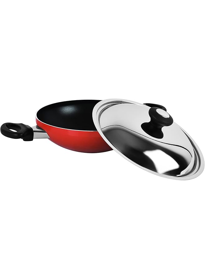 برستيج Pr15853 كاداي مع غطاء، أحمر، ارتفاع 3.1 سم × عرض 9.7 سم × عمق 0.1 سم، من الفولاذ المقاوم للصدأ - Image 2