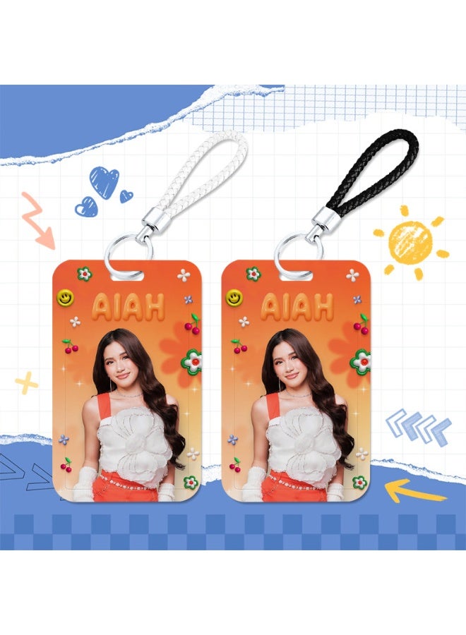 NIBEMINENT 1 - Piece BINI Kpop Photo Card Holder Pendant Key Chain ID Badge Holder ID Card Holder Photo Card Protector for School ID Office ID Access Card for Women Girls