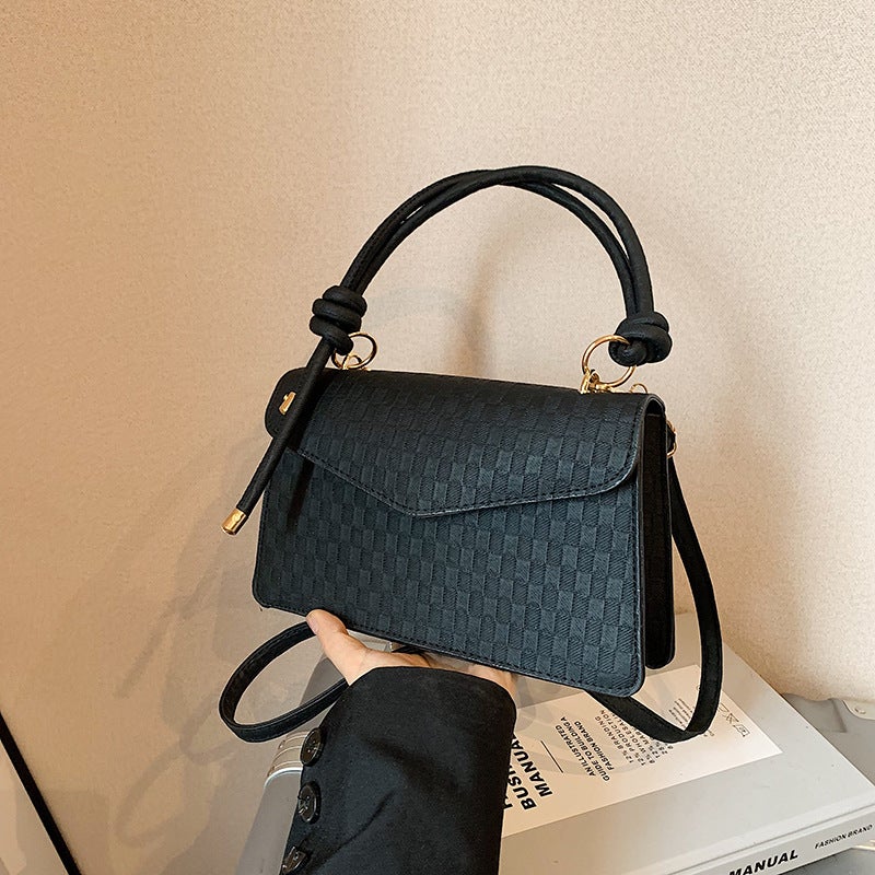 High-Value Sense Of Foreign Style Check Handbag Women'S 2024 Autumn New Korean Fashion Woven Cross-Body Small Square Bag - Image 2