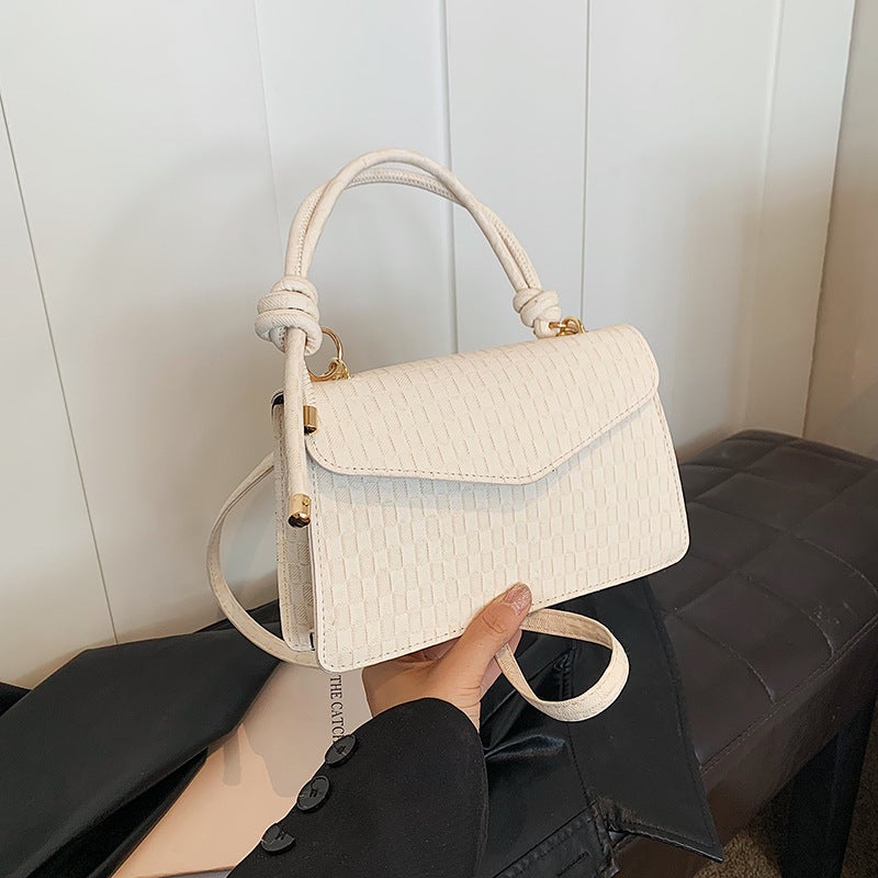 High-Value Sense Of Foreign Style Check Handbag Women'S 2024 Autumn New Korean Fashion Woven Cross-Body Small Square Bag - Image 5