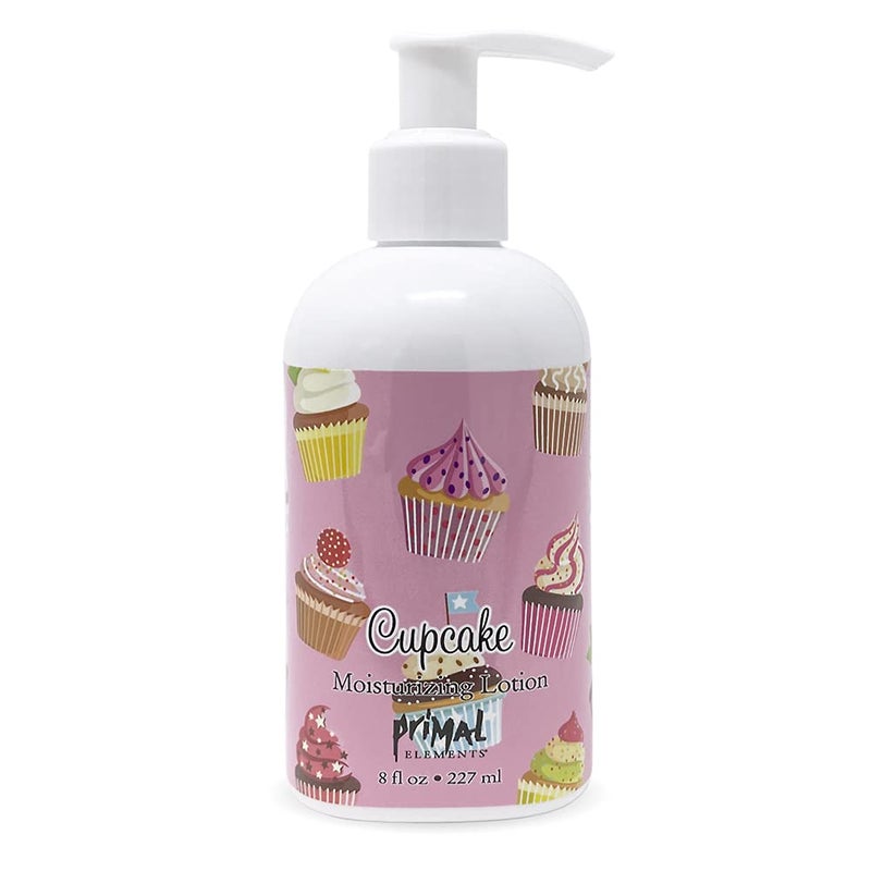 Primal Elements Body Lotion, Moisturizing Shea Butter Cream for Hands & Body, 8 oz - Cupcake - Image 1