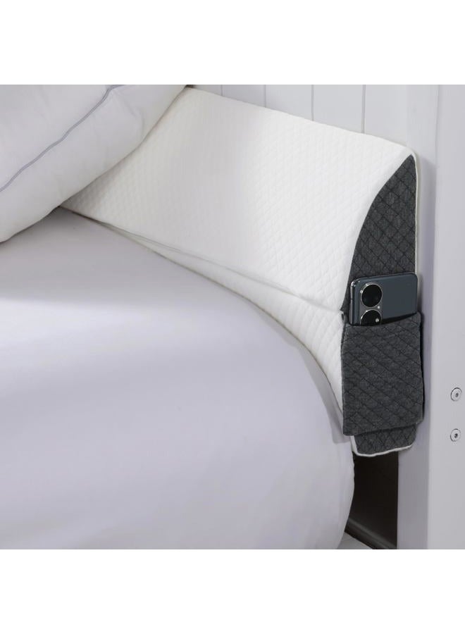 HOMBYS Pillow Wedge for Headboard Gap,Mattress Wedge Gap Filler Full Size,Bed Crack Pillow,Foam Bed Gap Filler,Multifuctional Headboard Space Filler with Side Pocket,Fill The Gap (0-7") - Image 1