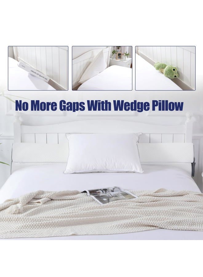 HOMBYS Pillow Wedge for Headboard Gap,Mattress Wedge Gap Filler Full Size,Bed Crack Pillow,Foam Bed Gap Filler,Multifuctional Headboard Space Filler with Side Pocket,Fill The Gap (0-7") - Image 5