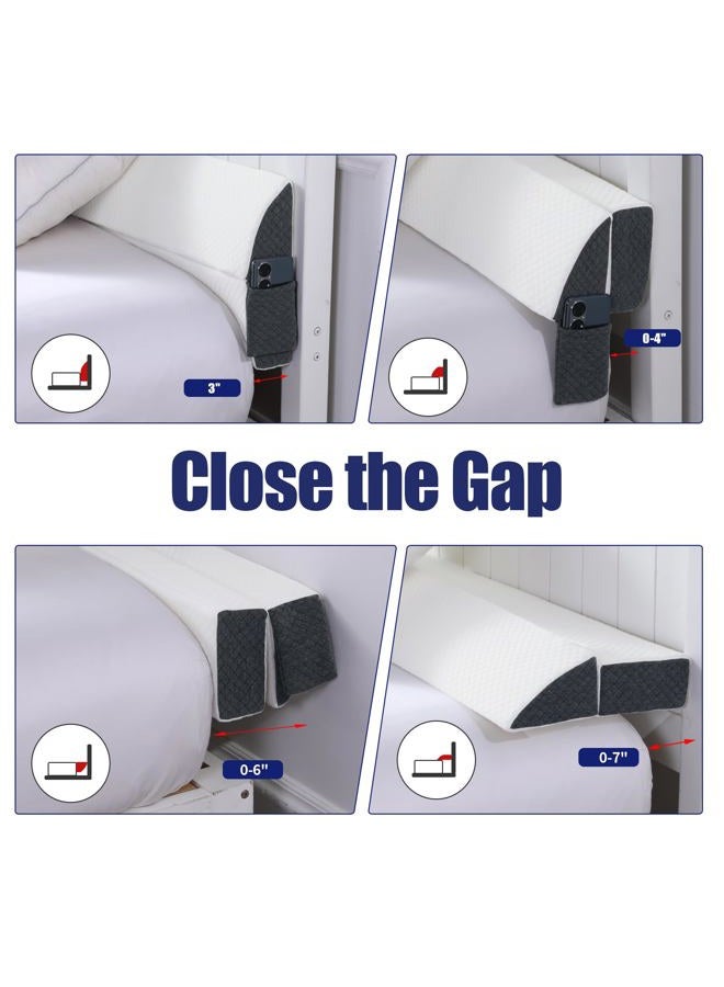 HOMBYS Pillow Wedge for Headboard Gap,Mattress Wedge Gap Filler Full Size,Bed Crack Pillow,Foam Bed Gap Filler,Multifuctional Headboard Space Filler with Side Pocket,Fill The Gap (0-7") - Image 2