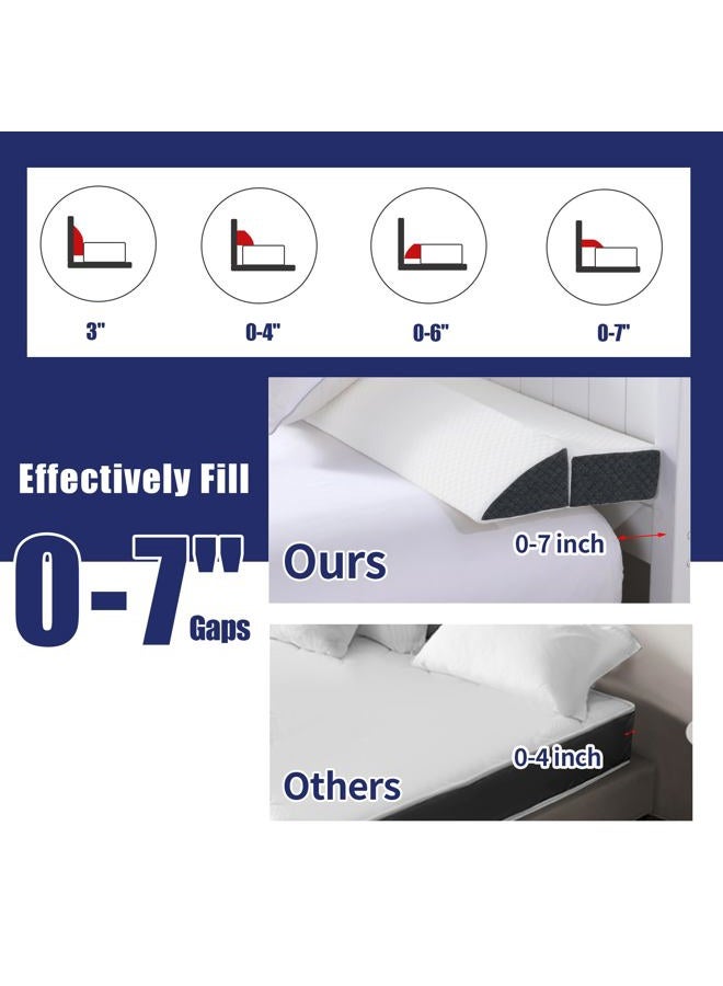 HOMBYS Pillow Wedge for Headboard Gap,Mattress Wedge Gap Filler Full Size,Bed Crack Pillow,Foam Bed Gap Filler,Multifuctional Headboard Space Filler with Side Pocket,Fill The Gap (0-7") - Image 4