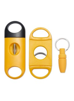 JiFENG 3 Piece Cutter Set, Stainless Steel V-Cut Cutter and Guillotine and Punch - 3 Pack(Color:Yellow)  - Image 1